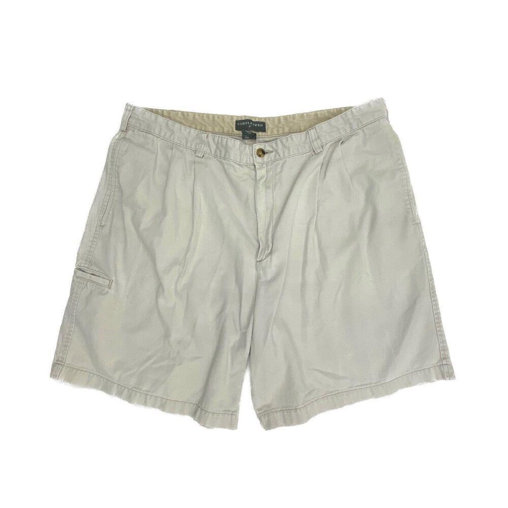 Saddlebred Pleated Men's size 40 Light Beige Chino Shorts‎